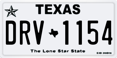 TX license plate DRV1154