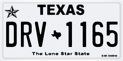 TX license plate DRV1165