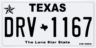 TX license plate DRV1167