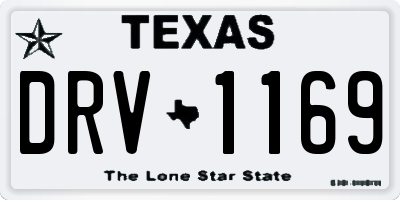 TX license plate DRV1169