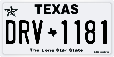 TX license plate DRV1181