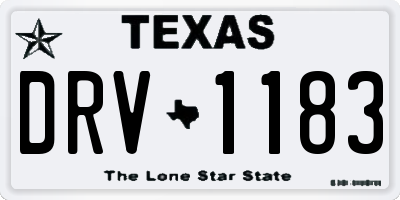 TX license plate DRV1183