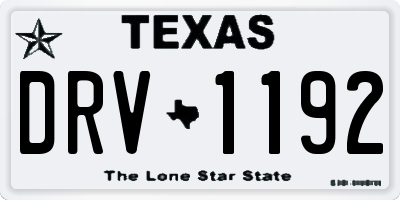 TX license plate DRV1192