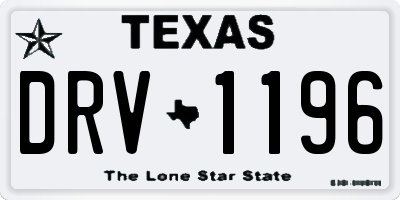 TX license plate DRV1196