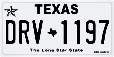 TX license plate DRV1197