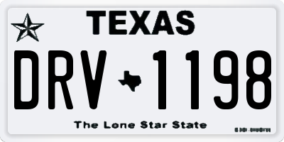 TX license plate DRV1198