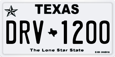 TX license plate DRV1200