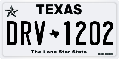 TX license plate DRV1202