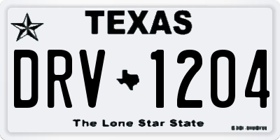 TX license plate DRV1204