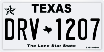 TX license plate DRV1207