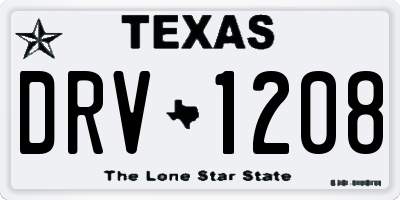 TX license plate DRV1208