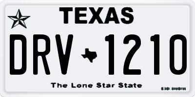 TX license plate DRV1210