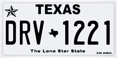 TX license plate DRV1221