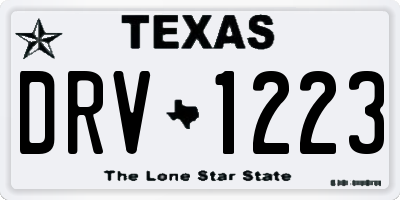 TX license plate DRV1223