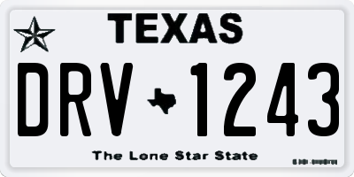 TX license plate DRV1243