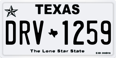 TX license plate DRV1259