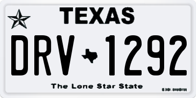 TX license plate DRV1292