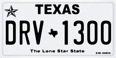 TX license plate DRV1300