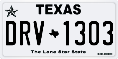 TX license plate DRV1303