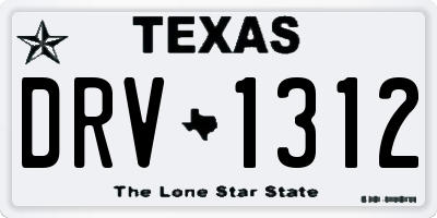 TX license plate DRV1312