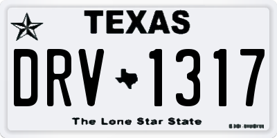 TX license plate DRV1317