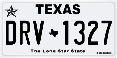 TX license plate DRV1327