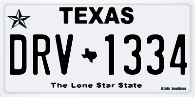 TX license plate DRV1334