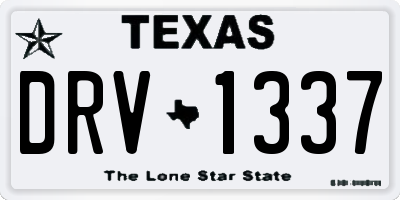 TX license plate DRV1337