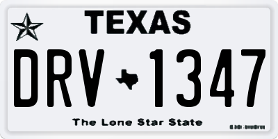 TX license plate DRV1347