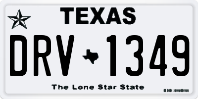 TX license plate DRV1349