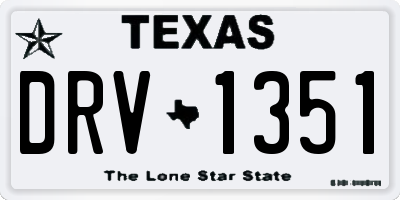 TX license plate DRV1351