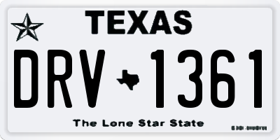 TX license plate DRV1361