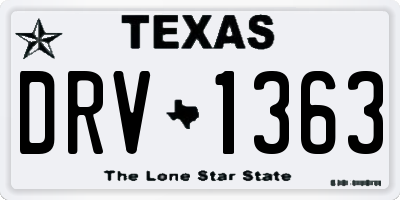 TX license plate DRV1363