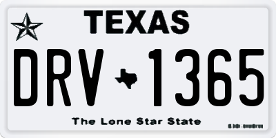 TX license plate DRV1365