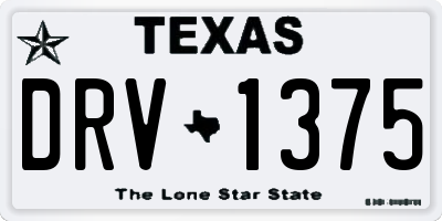 TX license plate DRV1375