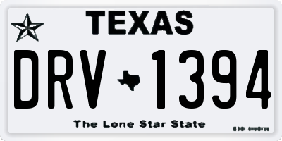 TX license plate DRV1394