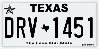 TX license plate DRV1451
