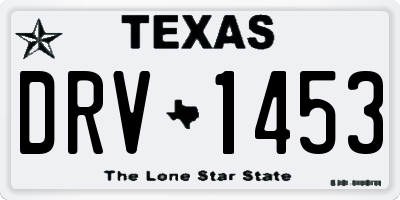 TX license plate DRV1453