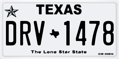 TX license plate DRV1478