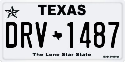 TX license plate DRV1487