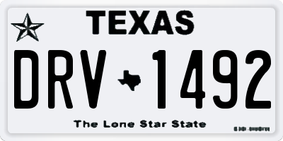 TX license plate DRV1492