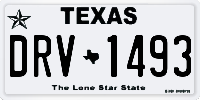 TX license plate DRV1493
