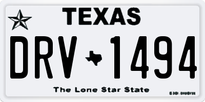 TX license plate DRV1494