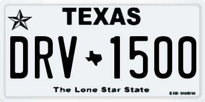 TX license plate DRV1500