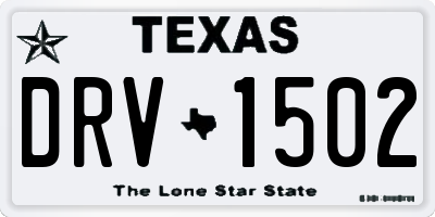 TX license plate DRV1502