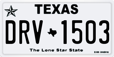 TX license plate DRV1503