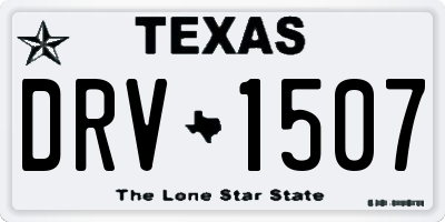 TX license plate DRV1507