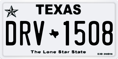 TX license plate DRV1508