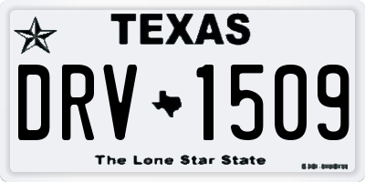TX license plate DRV1509
