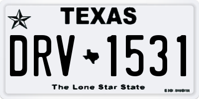 TX license plate DRV1531